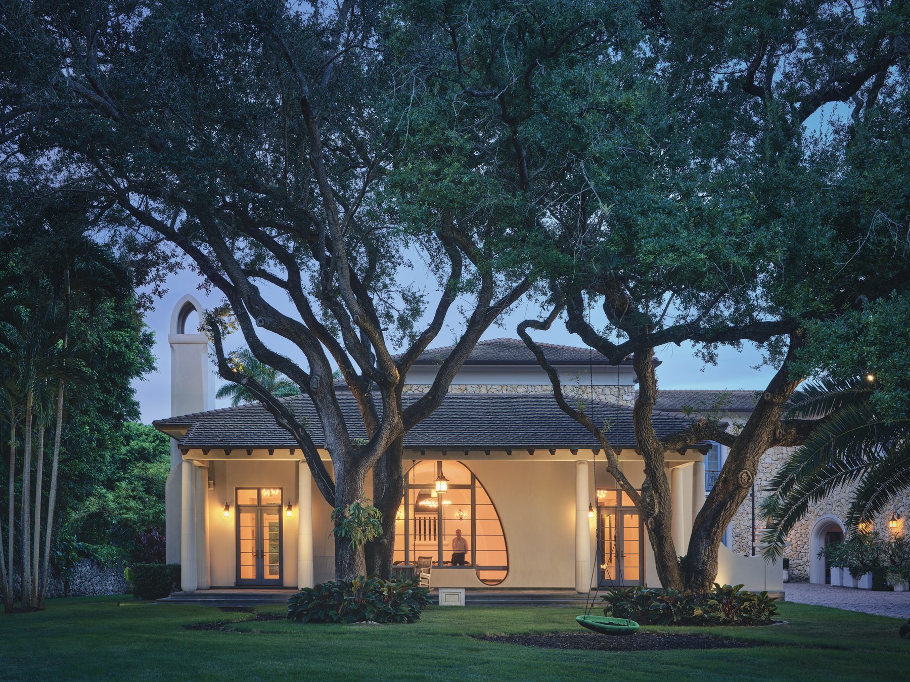 The ballroom pavilion at dusk