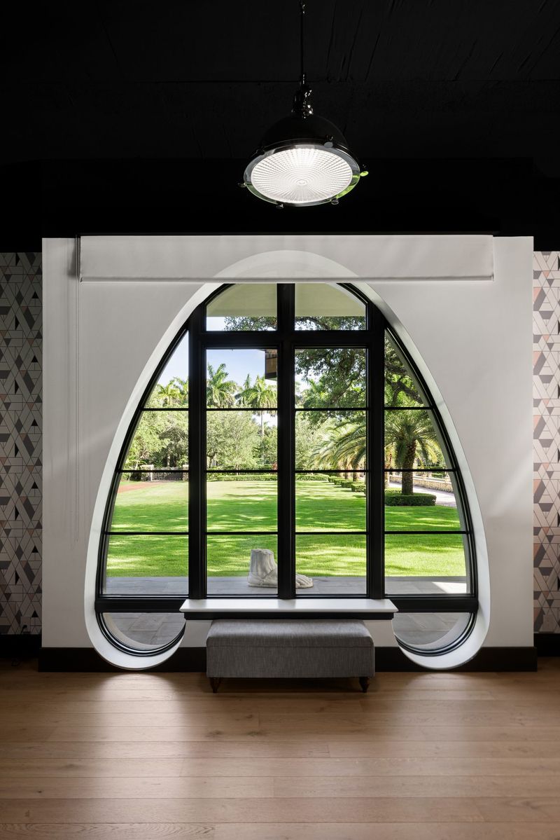 The arched garden window
