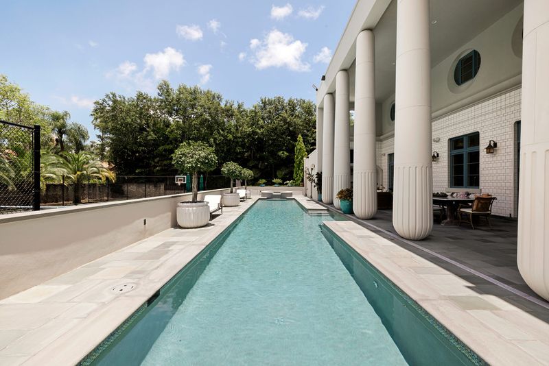 The colonnaded lap pool